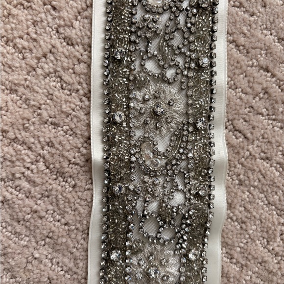 swarovski crystal beads for dresses DreamDress By PMN Gold Wedding Dress Gown Illusion V-Neck Back Swarovski Crystals Cap Sleeves Lace Tulle | Size: Large